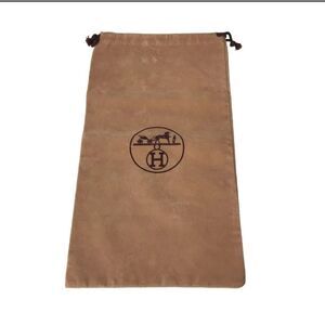 Pair of Authentic Hermes Dust bag drawstring shoes Brown Travel Storage 13.7*8.2